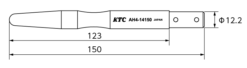 「クイックホイールガイドピン」（AH4-14150）寸法図