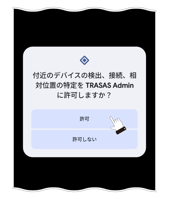 「付近のデバイスへのアクセス権限の許可」